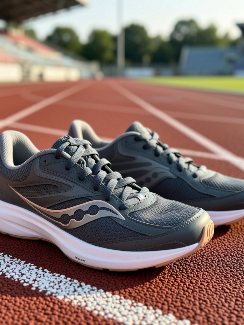 Saucony size 8.5 Cohesion 17 Women’s Gray and White Athletic Sneakers CLEAN